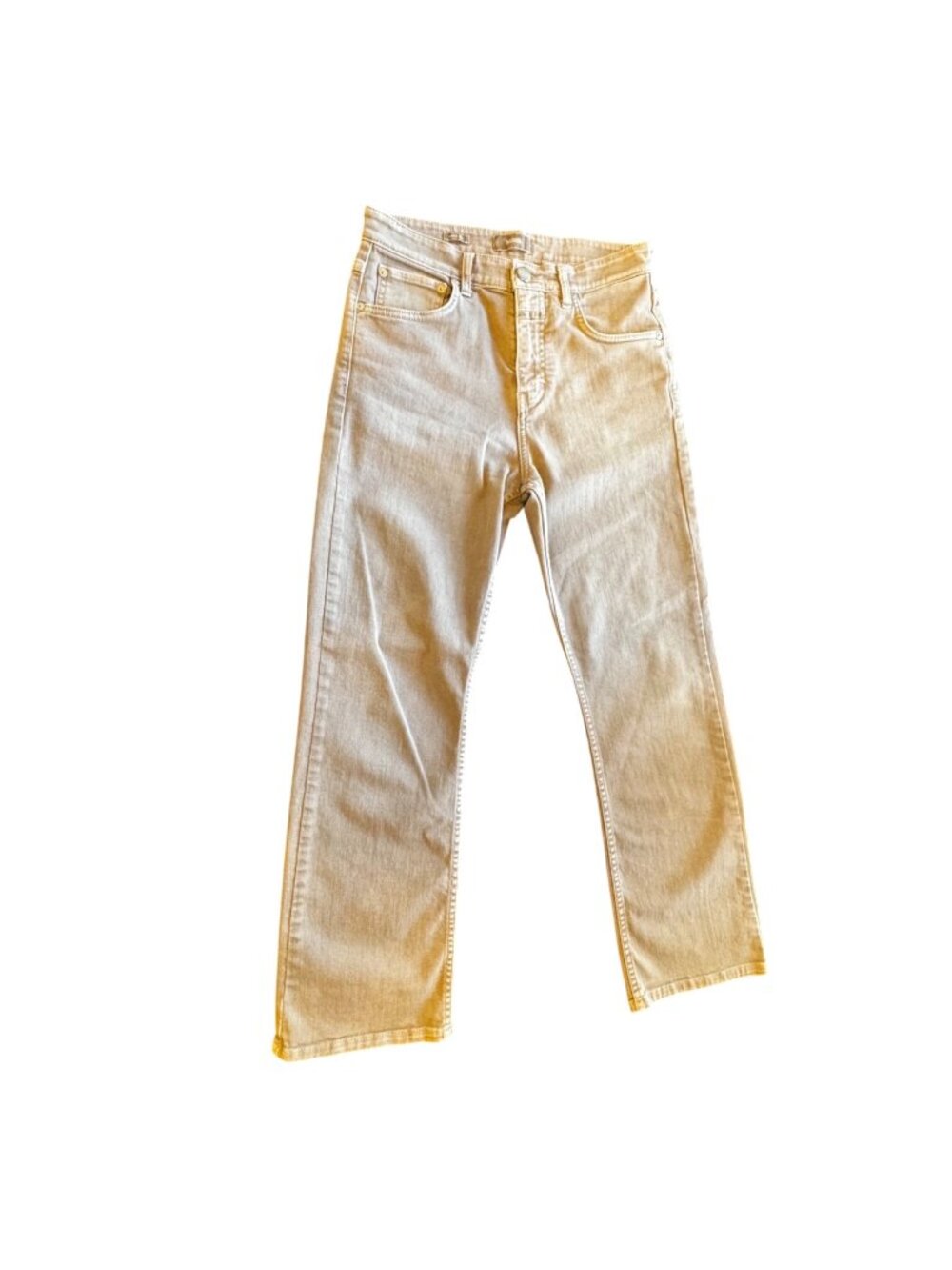 Closed Womens Baylin Jeans Size 27 Made In Italy Beige Cotton Blend Straight-Leg